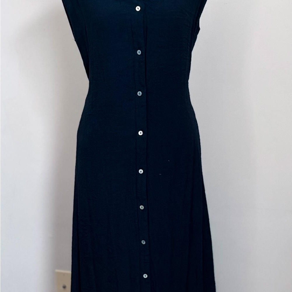 Nanette Lepore Navy Blue Maxi Dress with Buttons